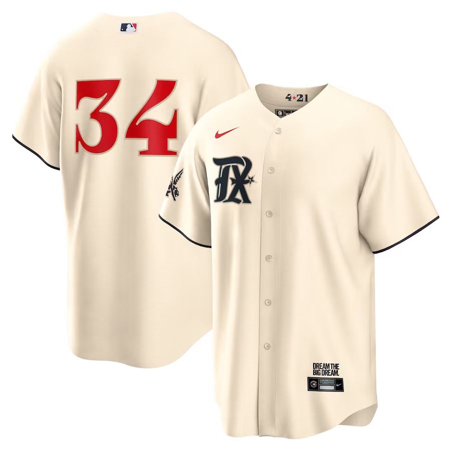 Men Texas Rangers #34 Nolan Ryan Nike Cream 2023 City Connect Replica Player MLB Jersey->texas rangers->MLB Jersey